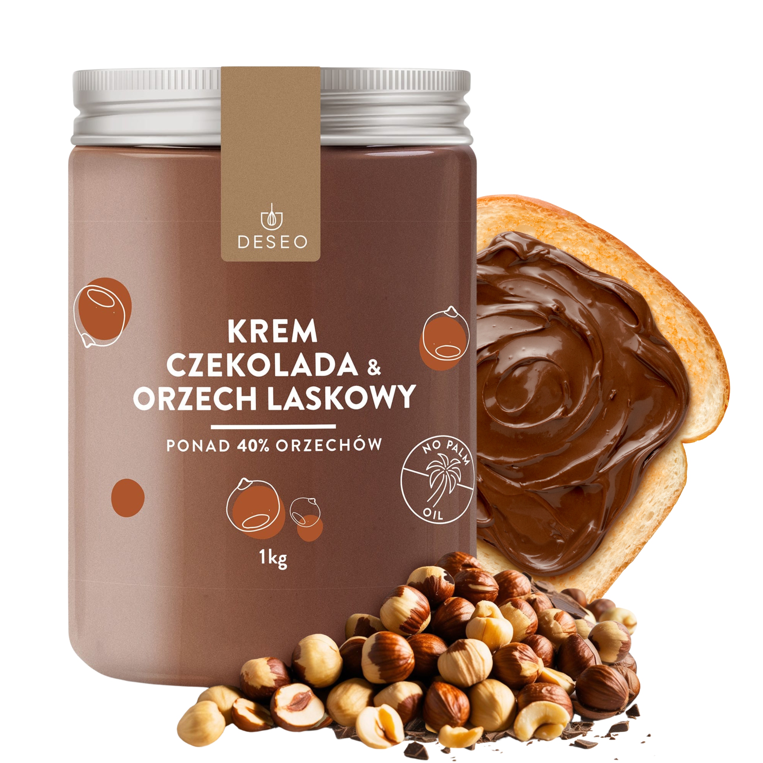 Čokoládovo-oříškový krém 41,9% 1 kg Deseo Ořechový krém