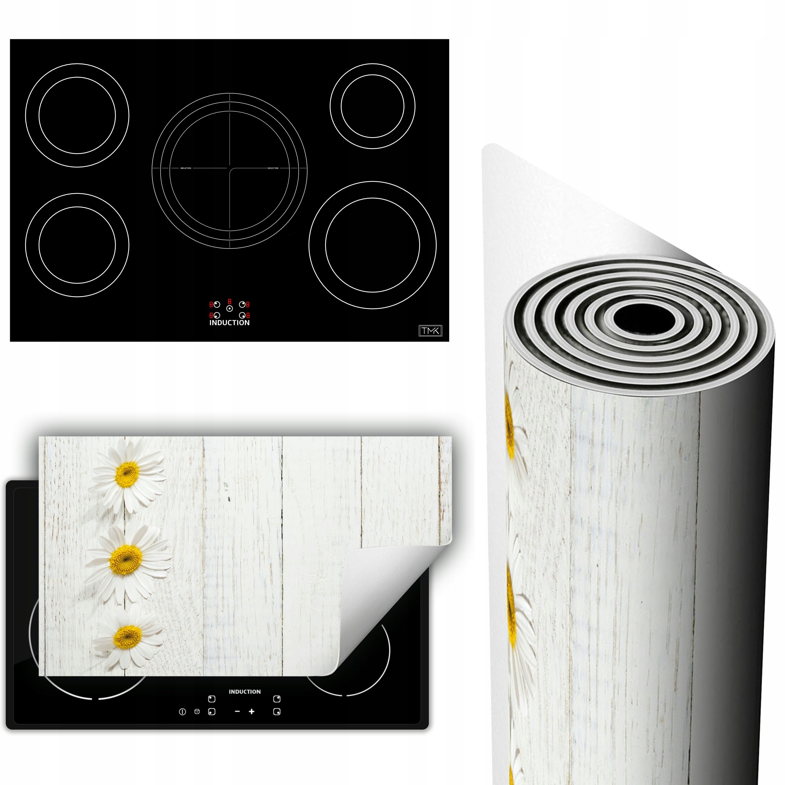 Vinylová Podložka Na Ochranu Kuchyňské Desky 90x52 bílá dřevo