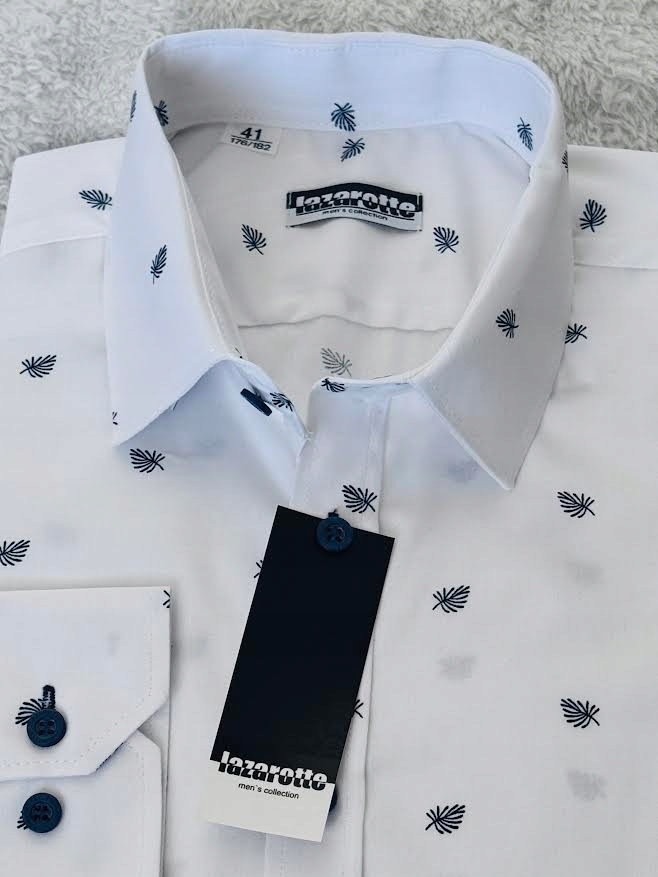 Lazarotte Pánská Košile s dlouhým rukávem, bílá, vzor 44, Výška 176/182