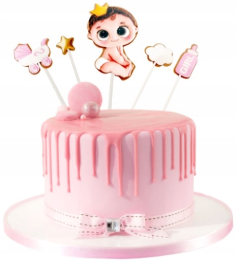 TOPPERY DO BABECZEK BABY SHOWER DZIEWCZYNKA 5 SZT Marka inna