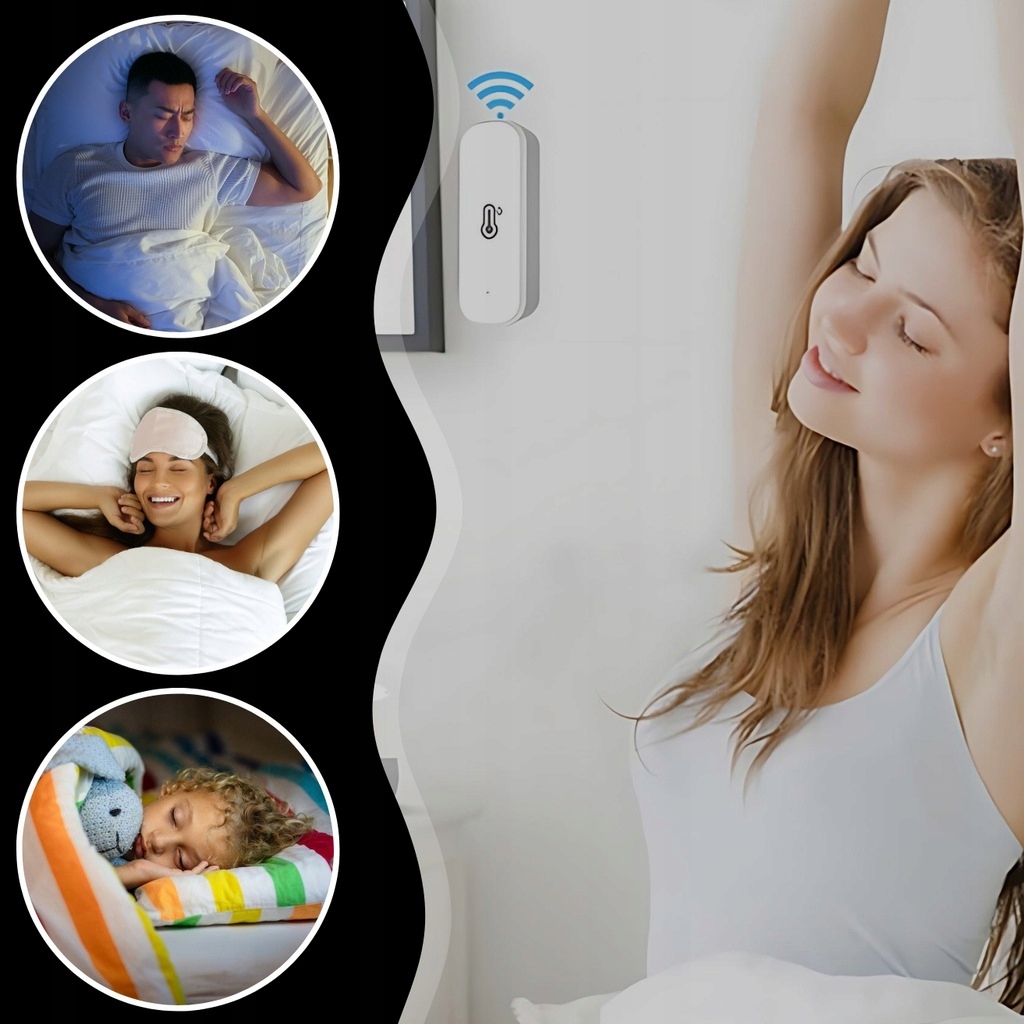 CZUJNIK TEMPERATURY I WILGOCI TERMOMETR SMART DOM APLIKACJA COZY LIFE WIFI Cechy dodatkowe łączność z wifi temperatura pracy poniżej 0°C