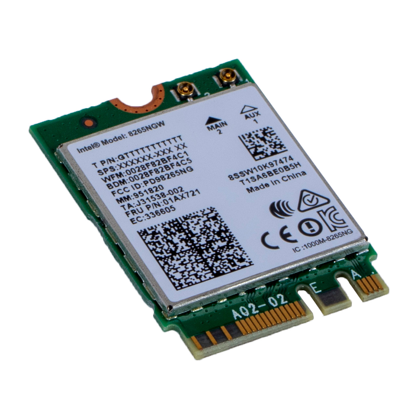 Moduł WiFi 8265 Vpro Lenovo X1 Yoga 2 370 X270 Kod producenta 01AX721