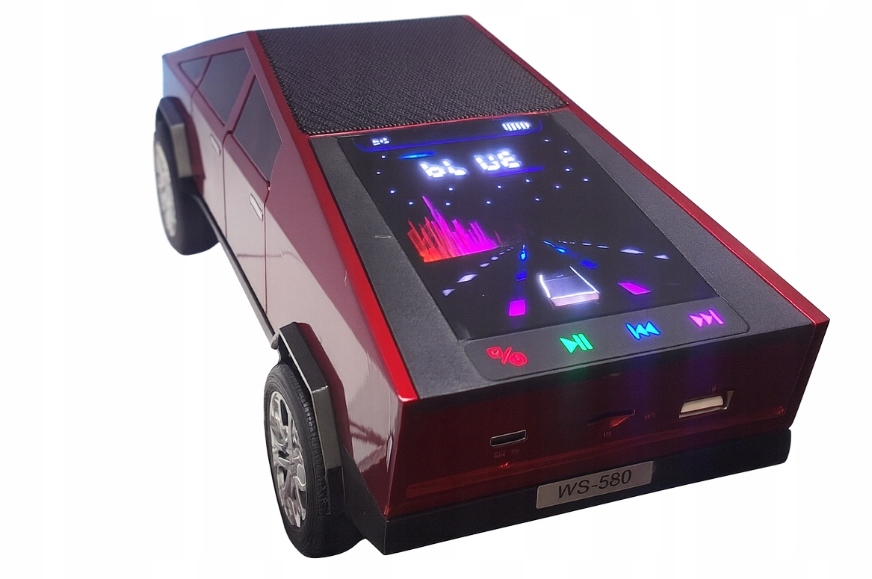 Bluetooth reproduktor 15W WS-580 – Auto Cybertruck, Fm, barvy