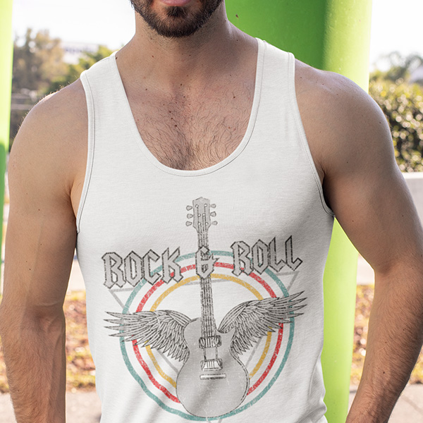 TANK TOP HORROR/ROCK 80S ROCK T SHIRTS Dekolt okrągły