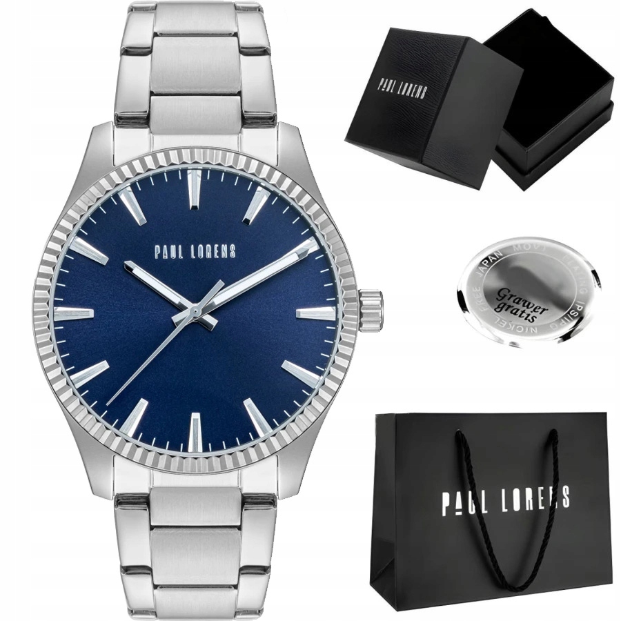 Pánské hodinky Paul Lorens Eliaz ocelová klasika s efektním pouzdrem Gravírování
