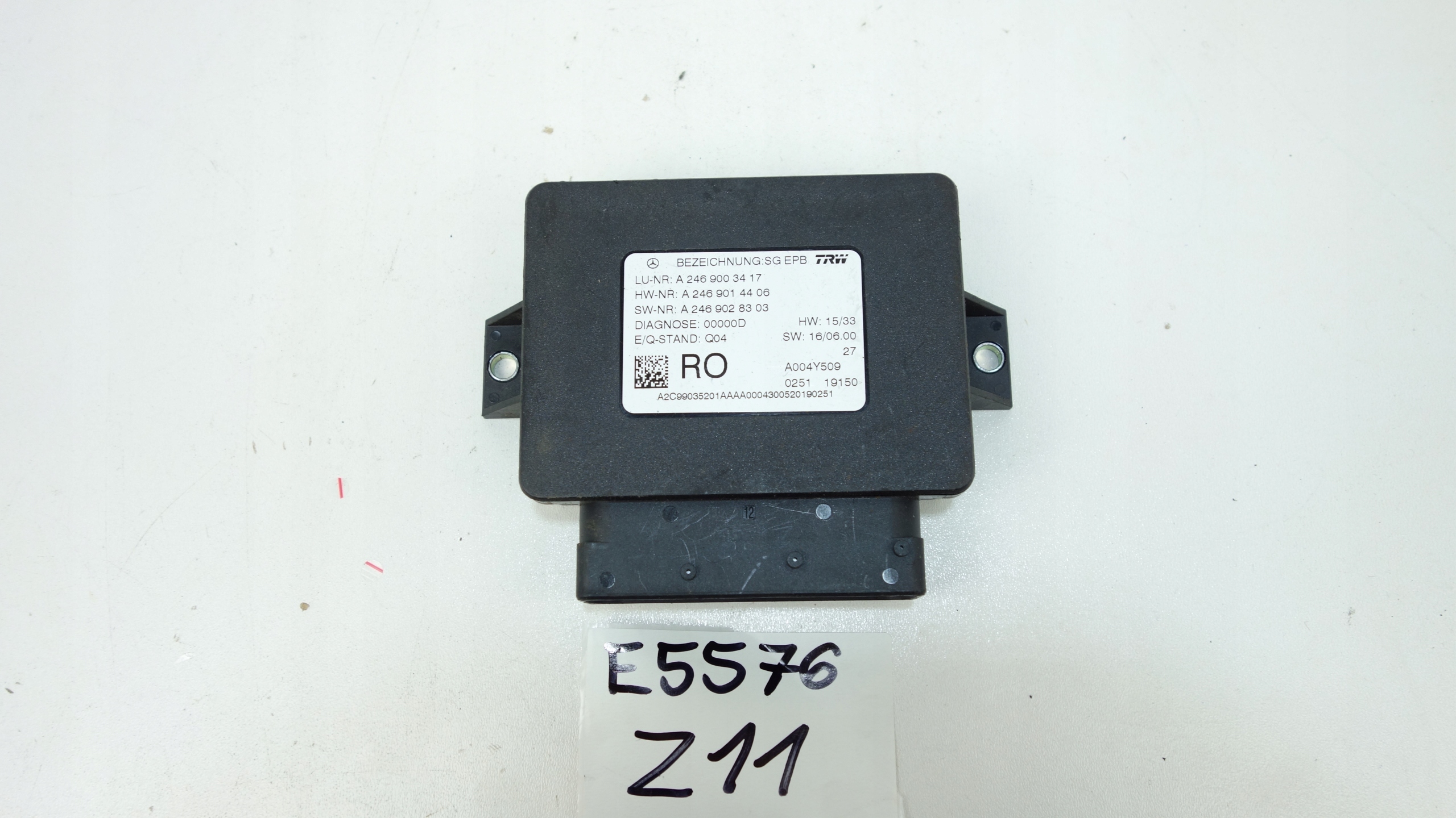 module control unit electric brake MERCEDES A W176 12-17 A2469003417