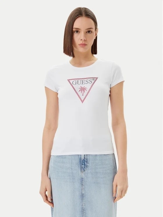 Dámské triko Guess Triangle Rhinestones Ss Tee