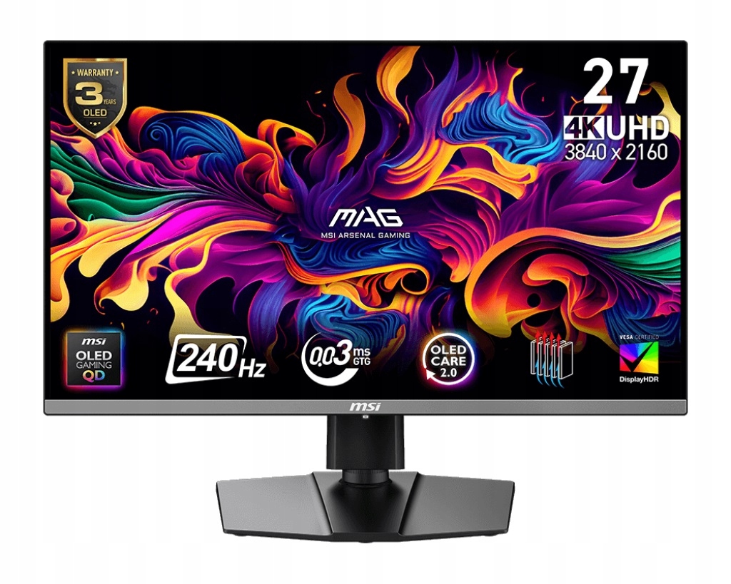 Msi MAG/272UP Qd-oled X24/26,5"/QD-OLED/4K UHD/240Hz/0,03ms/Čierna/3R