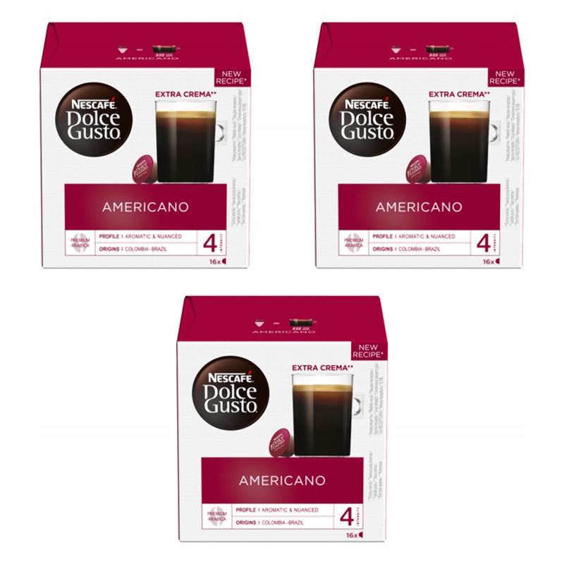 Nescafé Dolce Gusto Americano Kawa w kapsułkach 16 x 8,5 g 136 g X3
