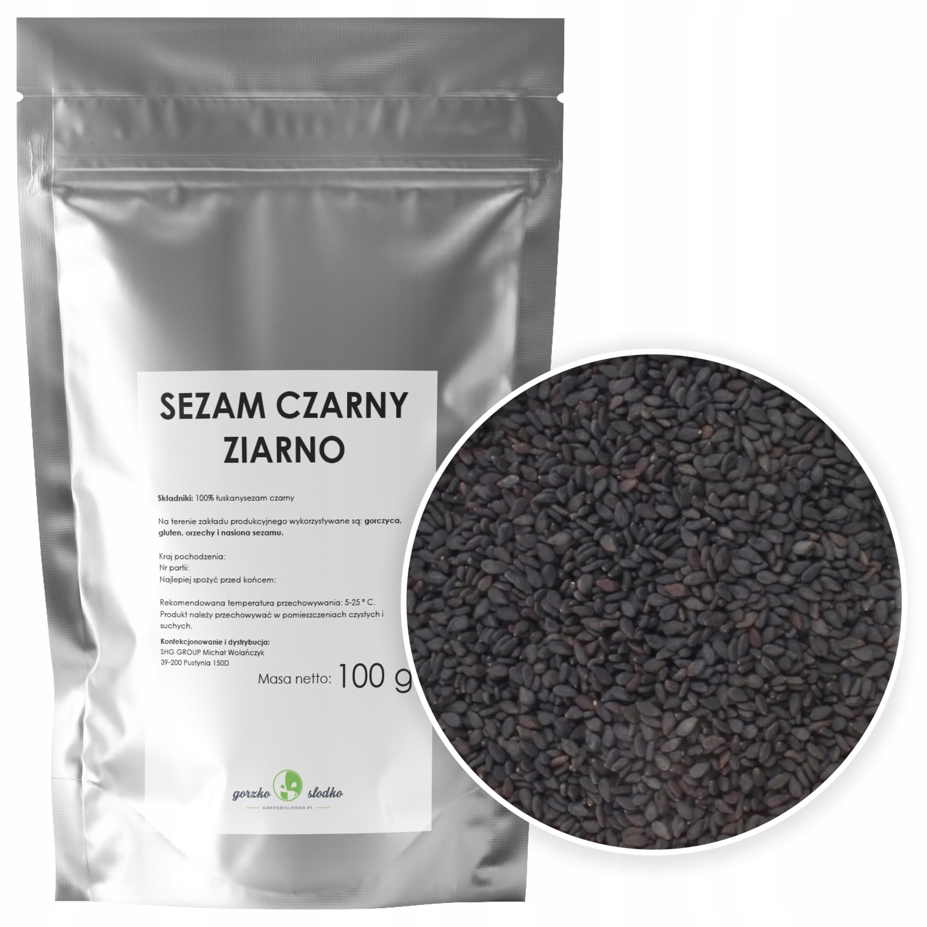 

Sezam Czarny ziarno łuskany sushi 100g