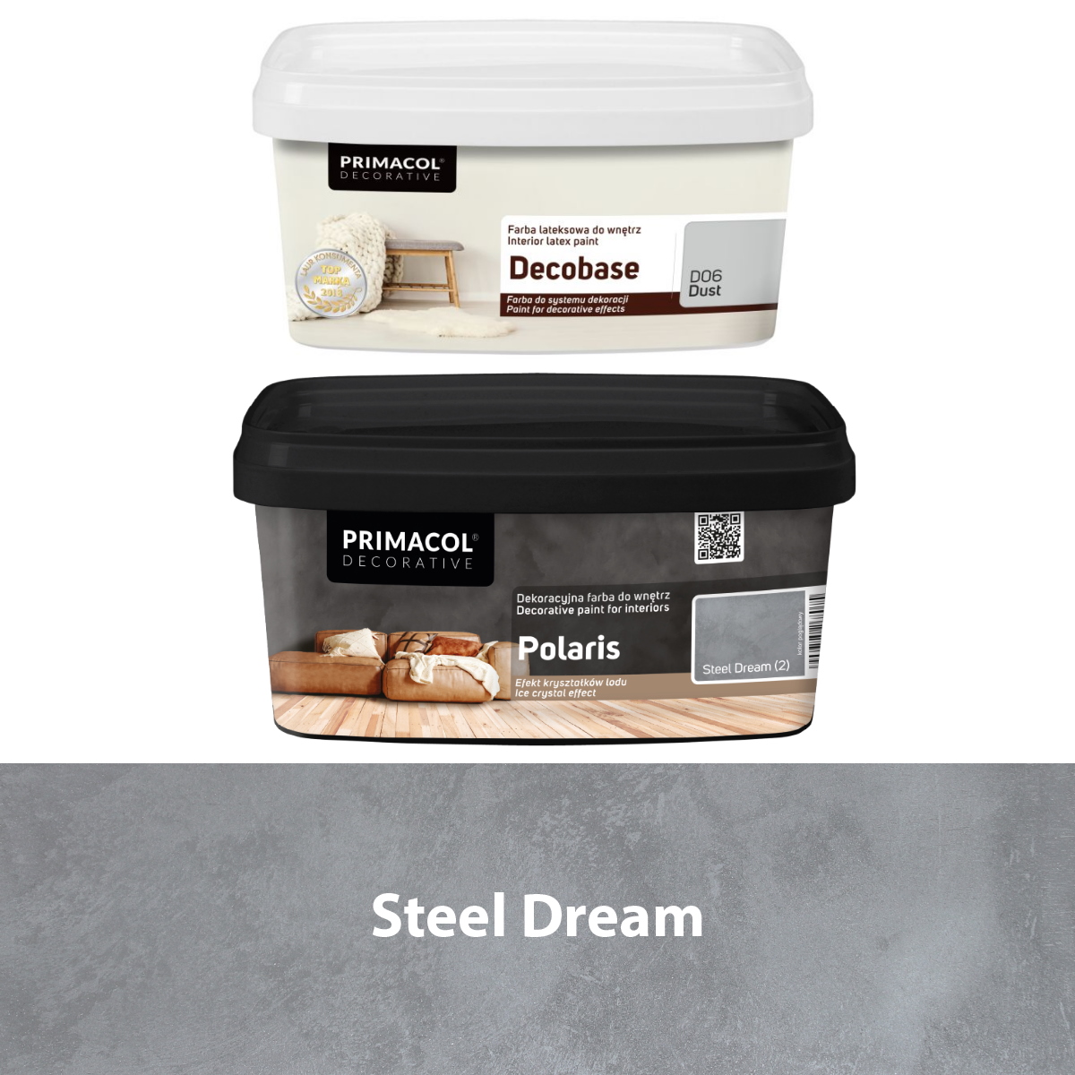 

Zestaw Farba dekoracyjna Polaris Steel Dream 1l