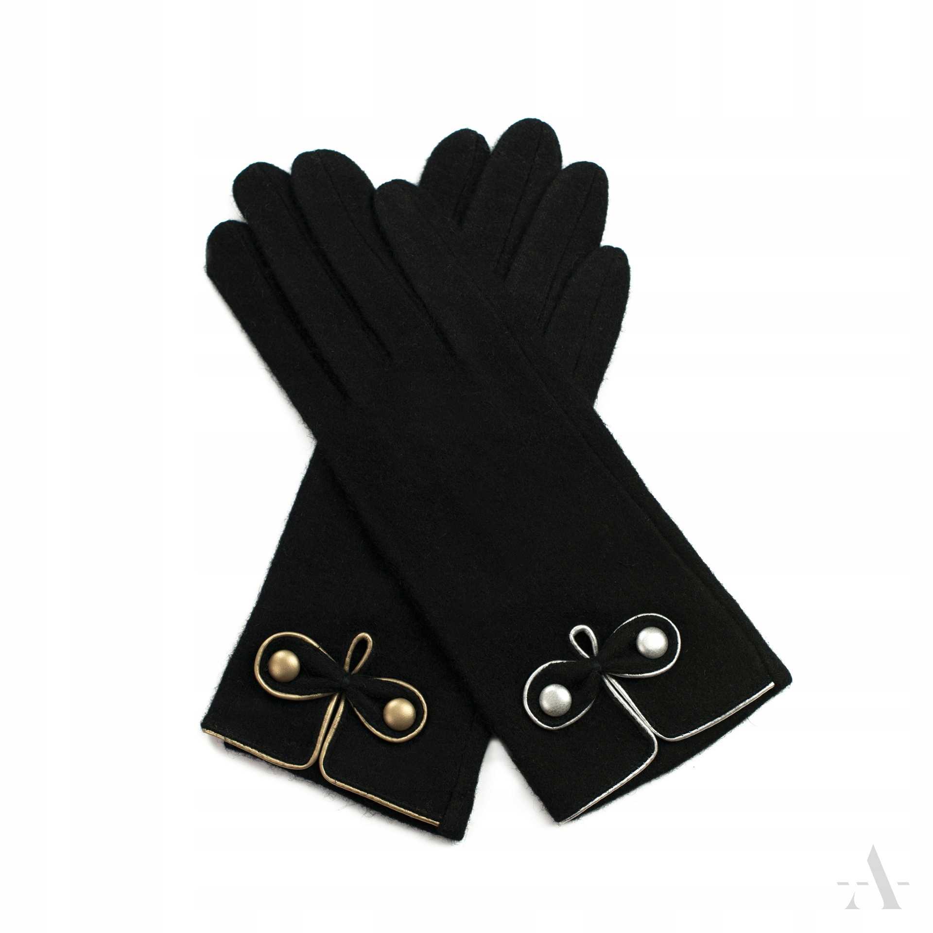 

Rękawiczki Damskie Wełna Czarne Złote Do Smartfona