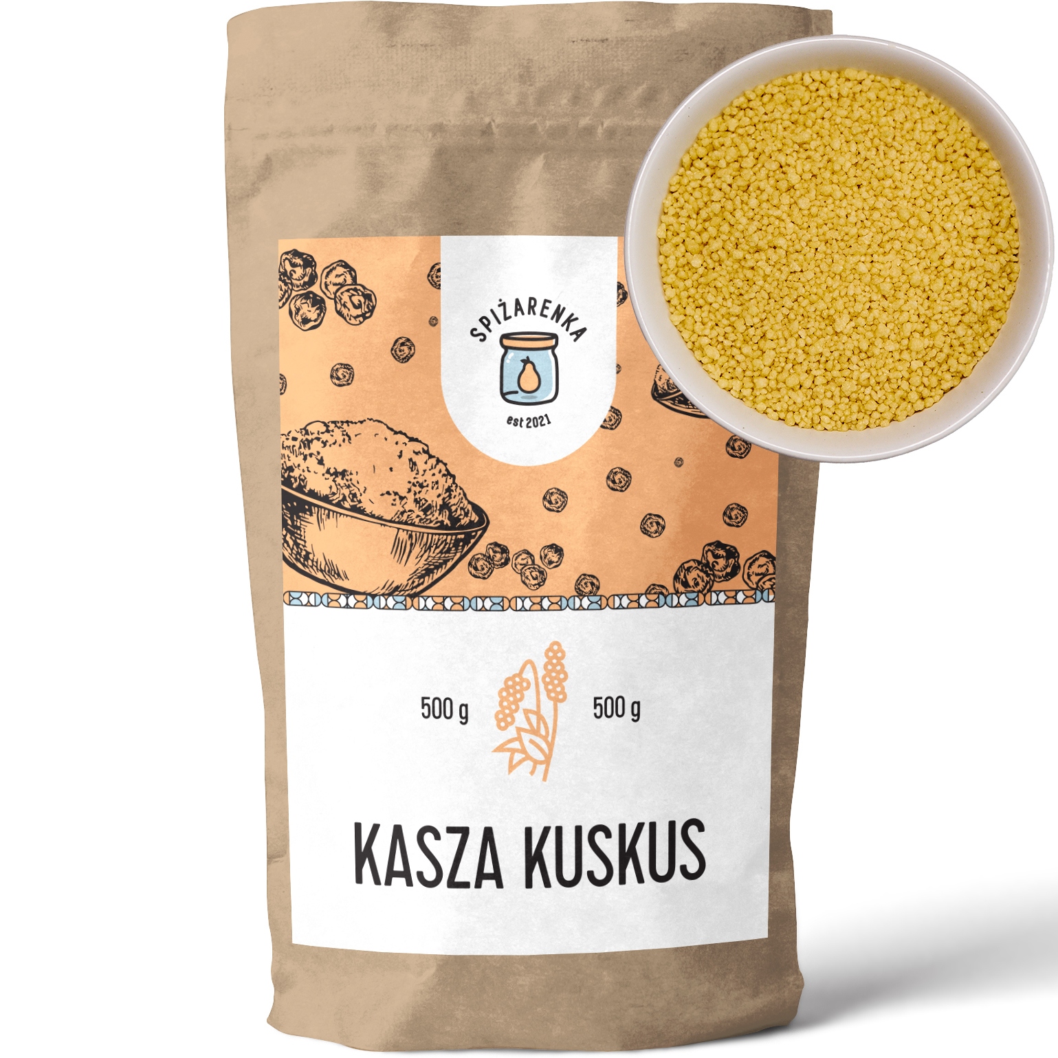 Levně 5X Kuskusová Kaše z tvrdé pšenice 500g Itálie sypká Velký Balíček Spiżarenka