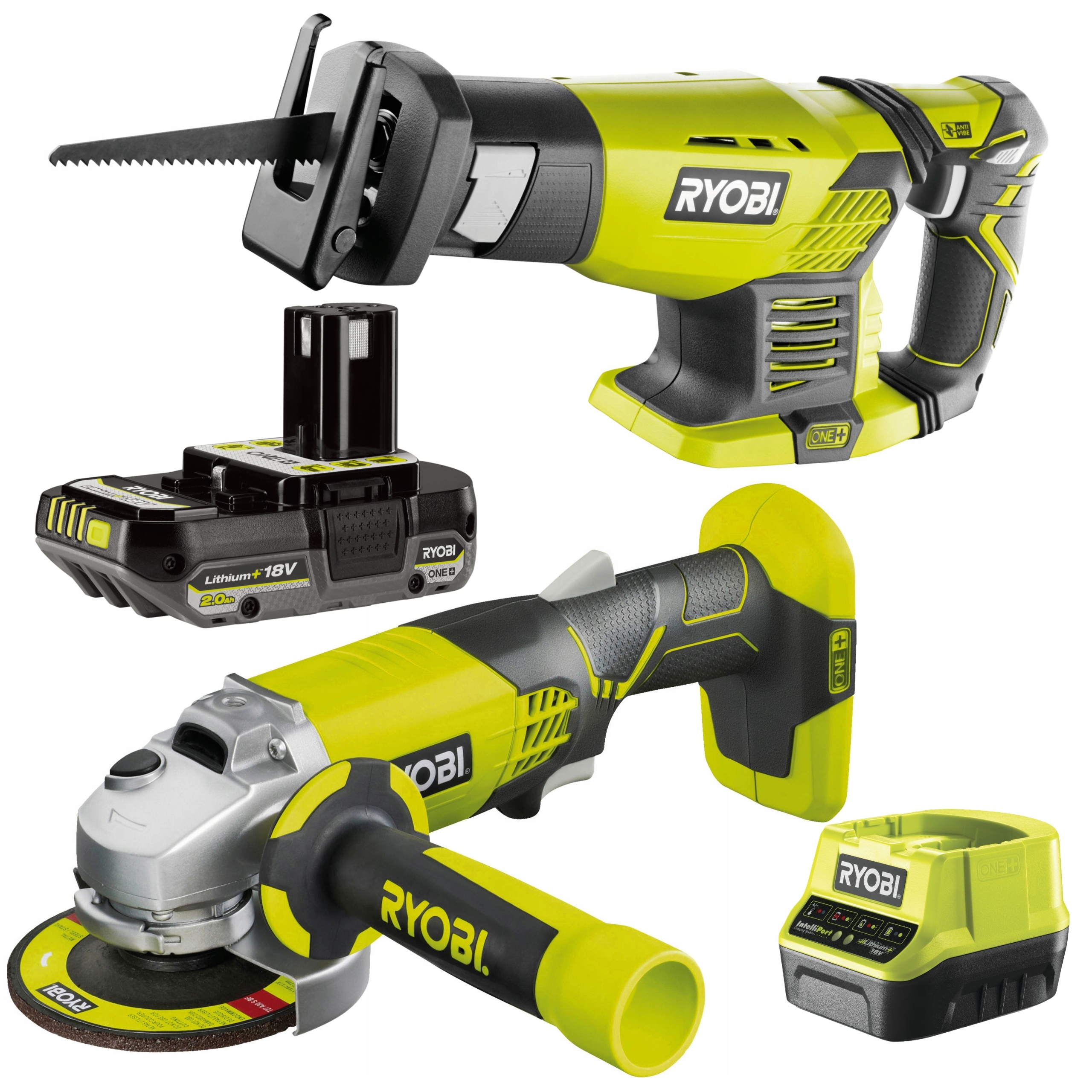 Úhlová Bruska Ryobi 115 mm R18AG Pila Ocaska RRS1801M 18V 2AH