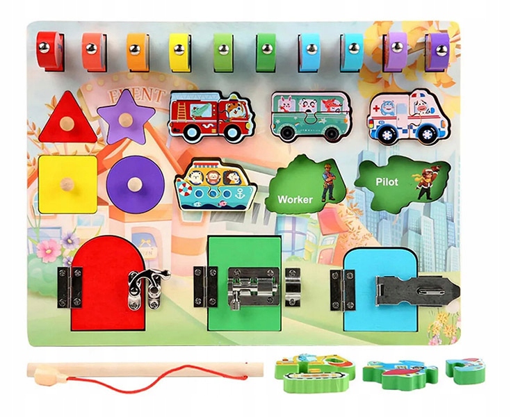 

Tablica Manipulacyjna Sensoryczna Rybki Klocki