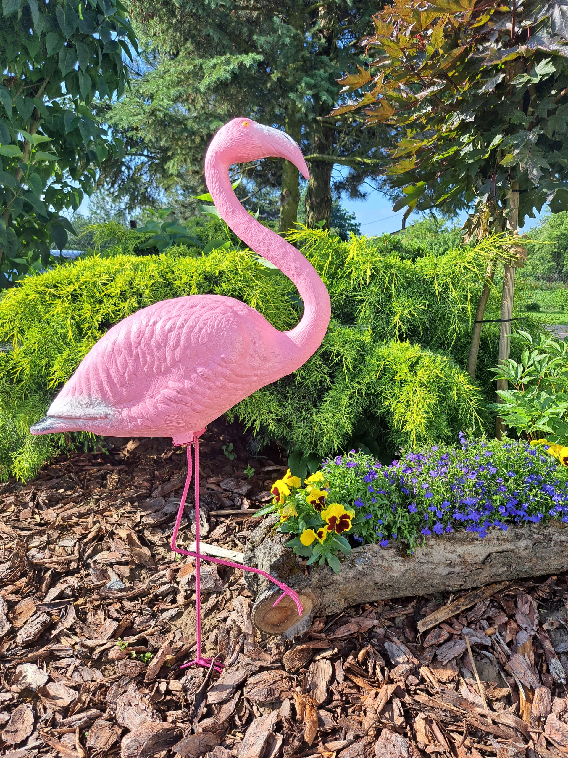 Figura ozdobna DUŻY FLAMING RÓŻOWY ogrodowy