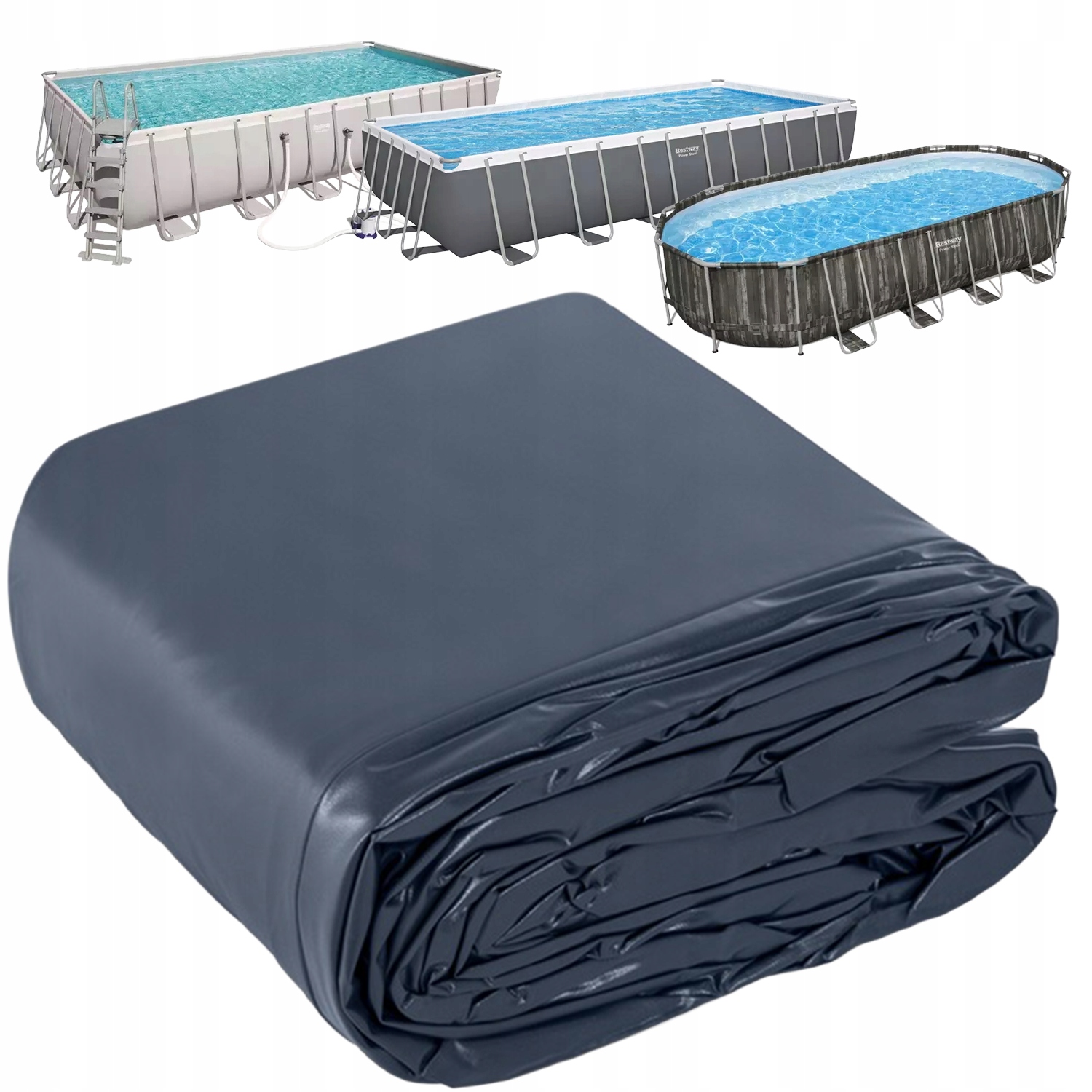 Skládací krycí plachta na bazén pro bazén Power Steel 732x366x132 Bestway