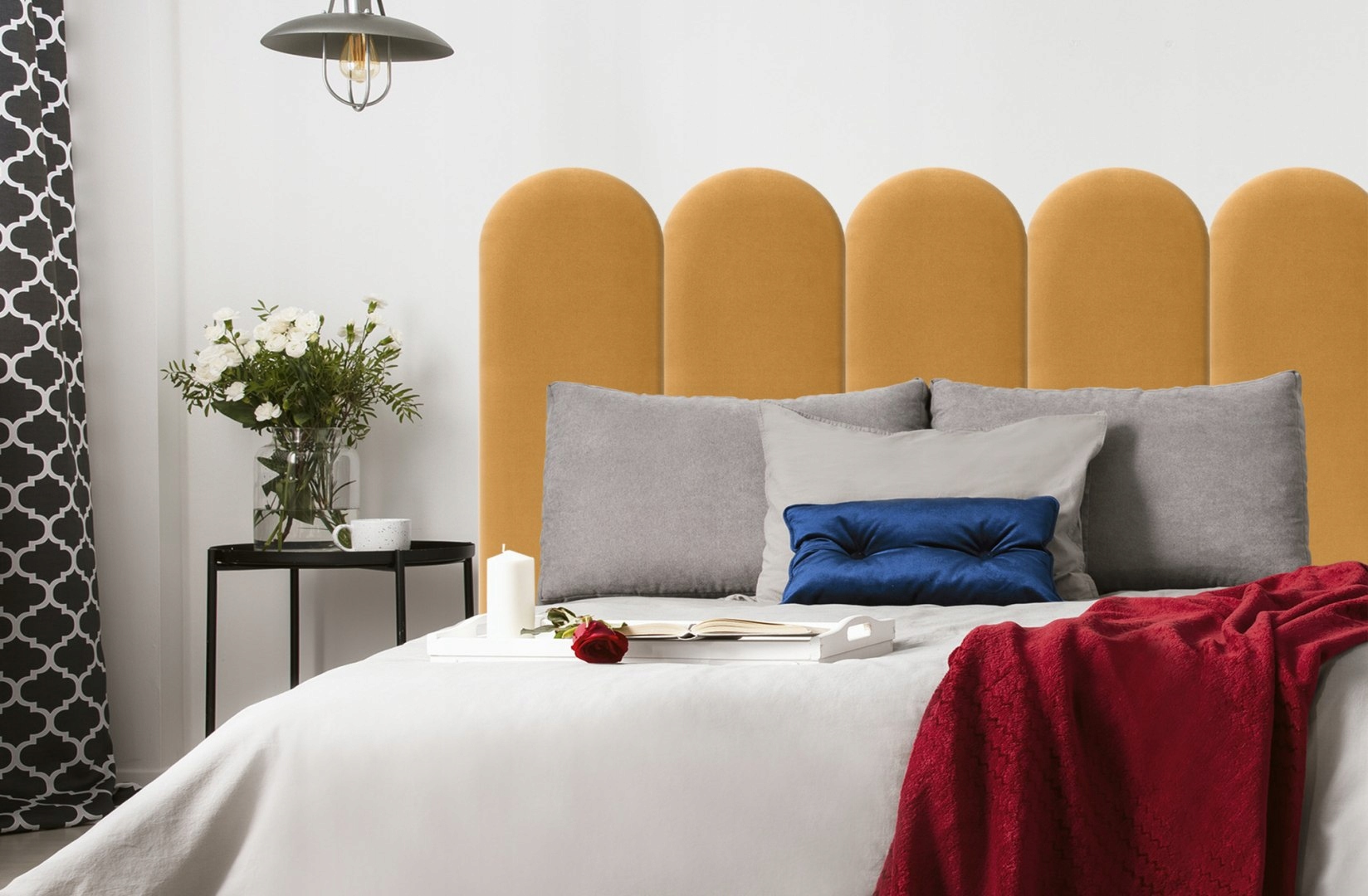 Panel Tapicerowany Żółty 30x100 cm Grubość 3 cm