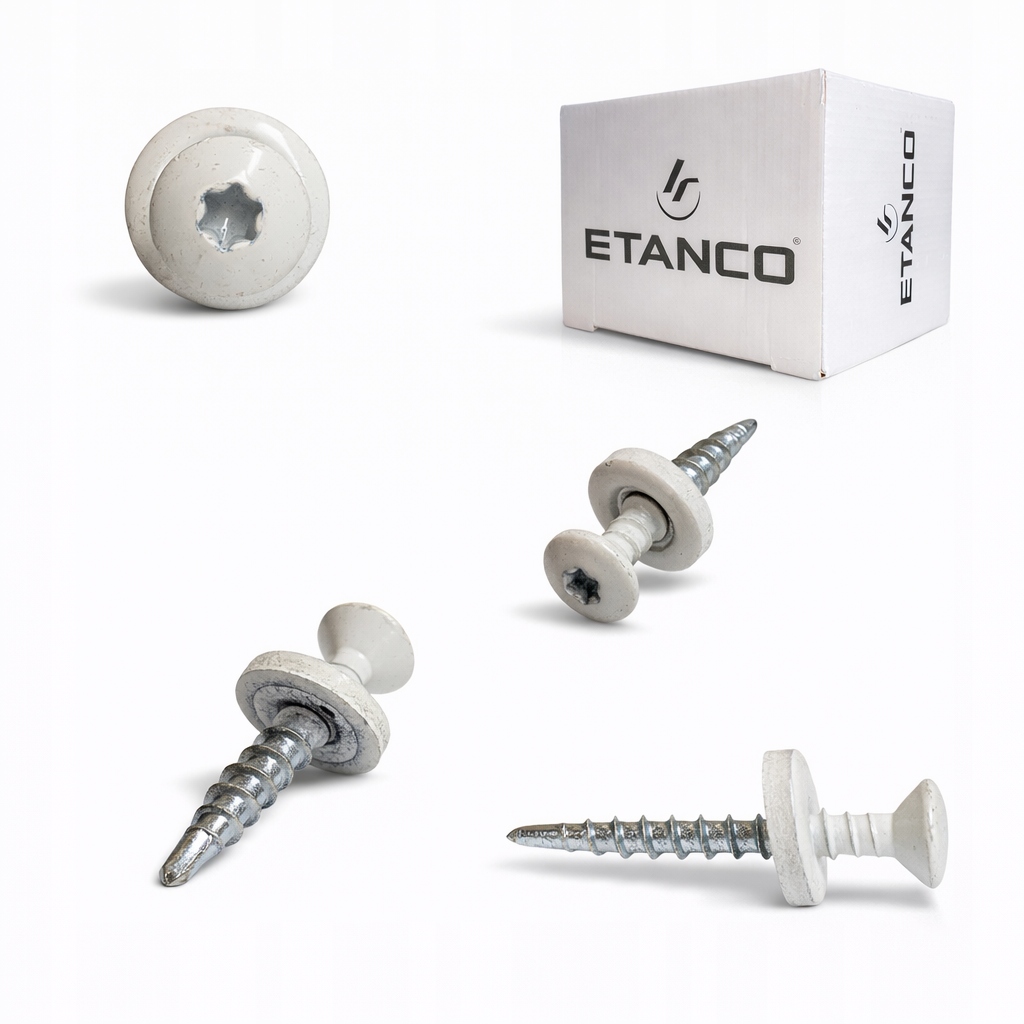Farmářské vruty Etanco s vrutem 4,8x35 Torx Ral 9003 250 Ks.
