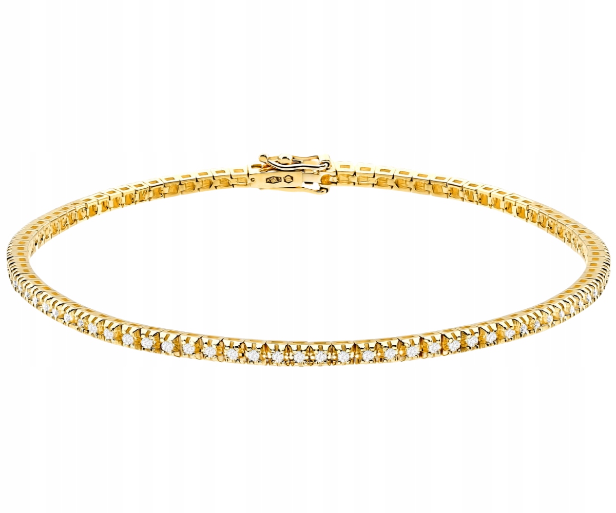 Zlatý náramek 585 s laboratorními diamanty 0,48 ct 18 cm