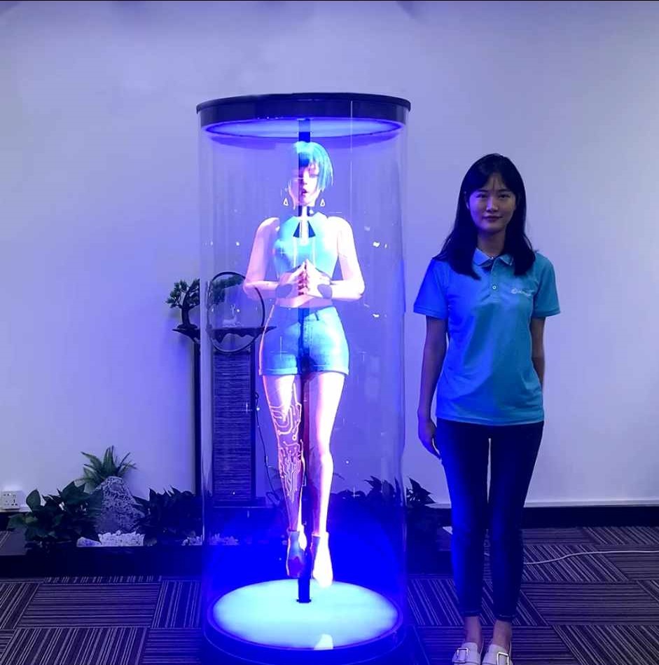 Virtuální Pracovník Hologramu 3D Umělá Inteligence A Reklama Ve 3D