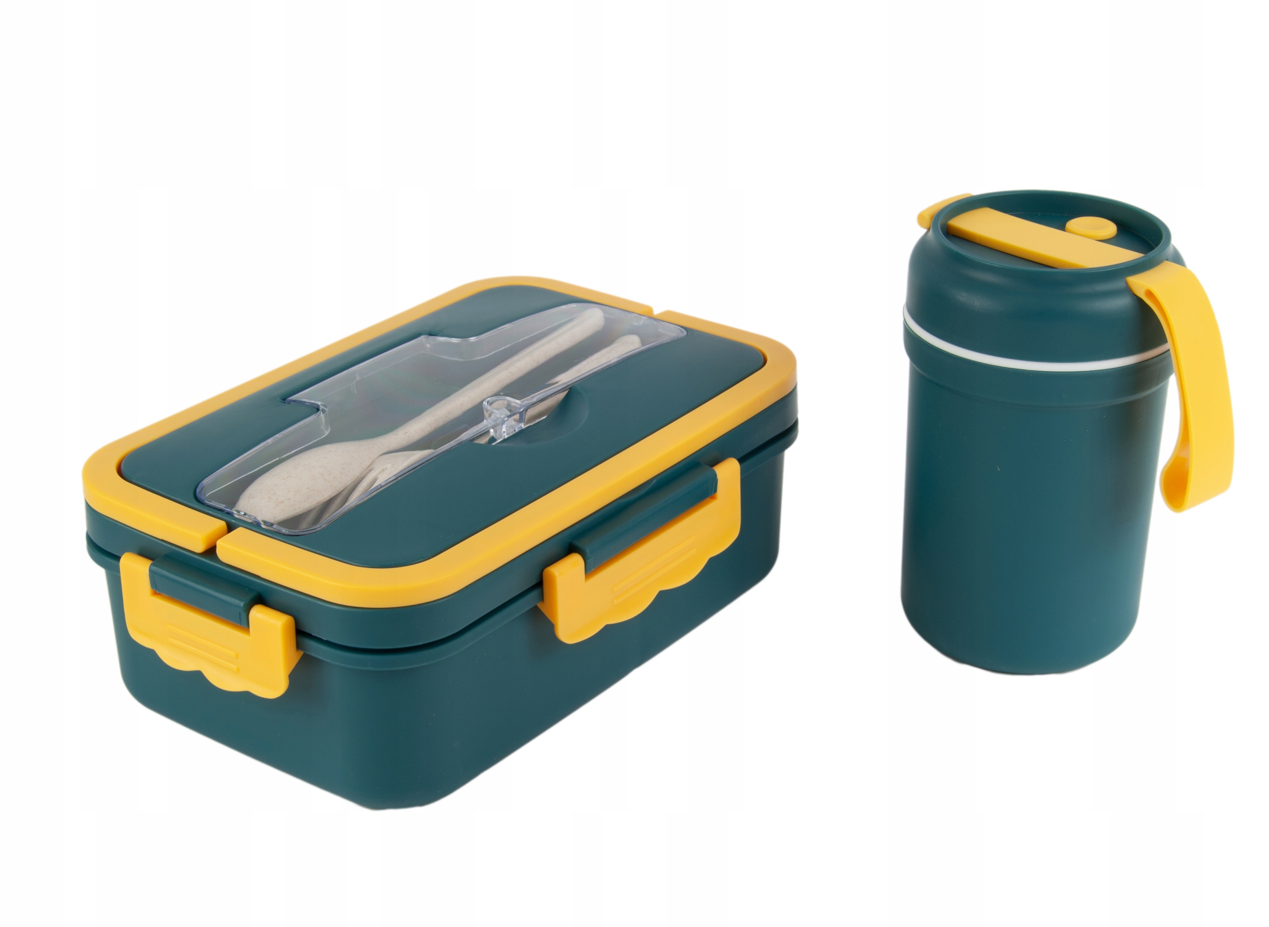 

Lunch Box Śniadaniówka Pojemnik 1000ml Kubek 300ml