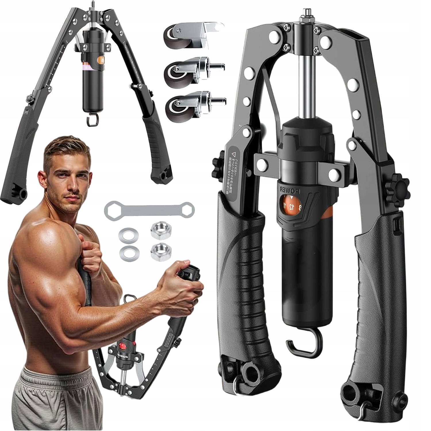 Mačkadlo Pro Cvičení Ramen, Expandér Hrudníku, Regulace 10-200 Kg