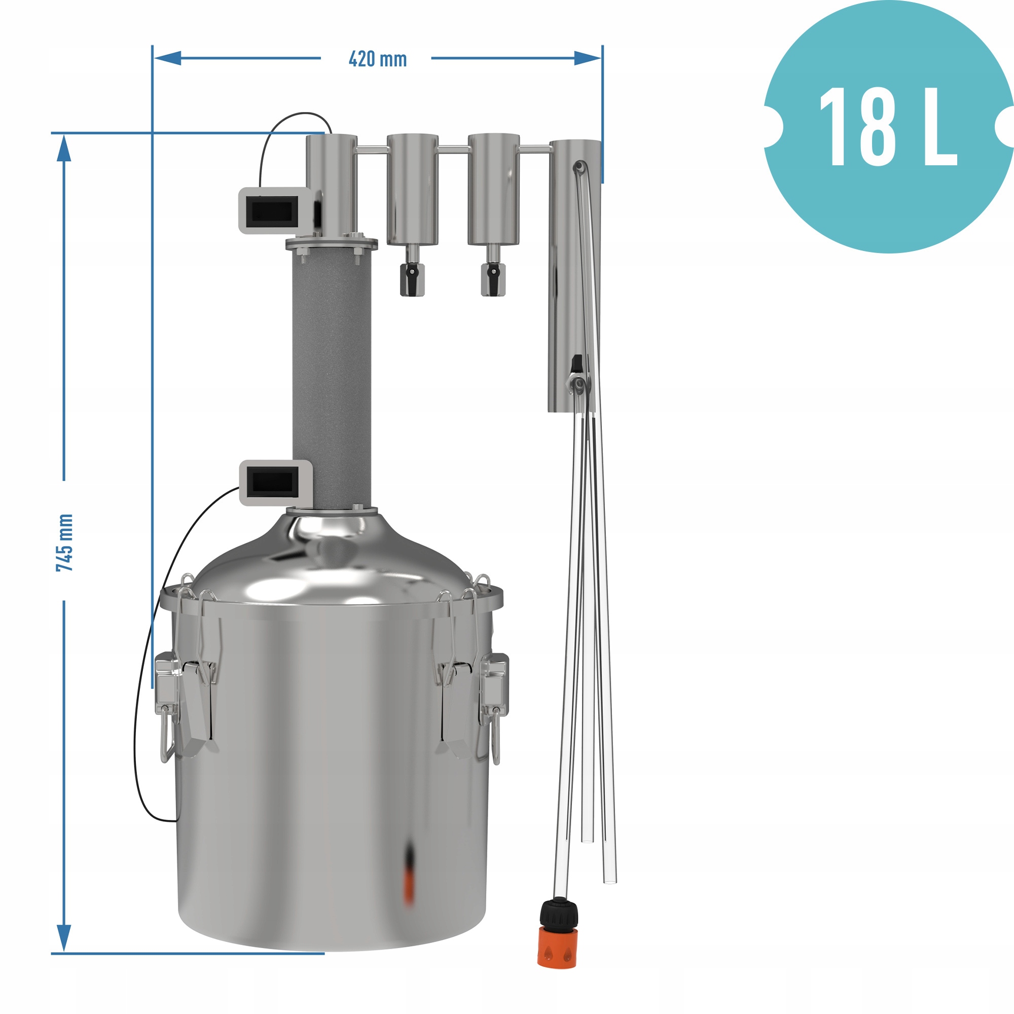 Modularer Brenner aus Edelstahl INOX 18L Munin Convex Marke Browin