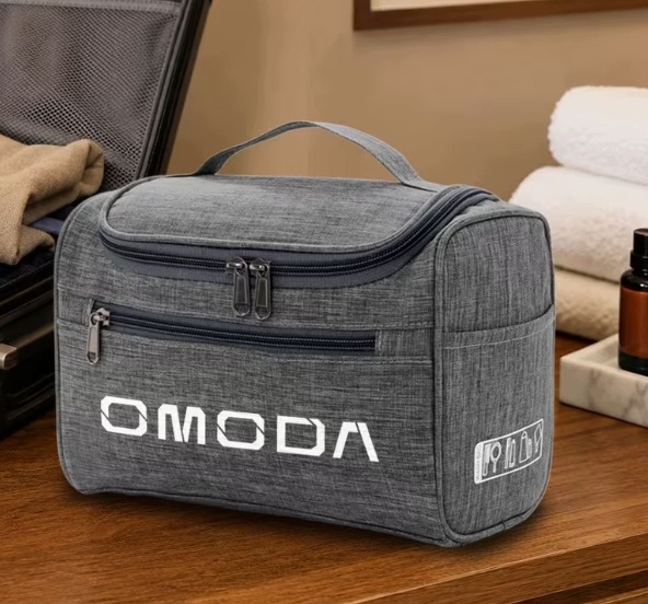 Omoda Kosmetyczka Podróżna Szara Organizer na Kosmetyki z Uchwytem
