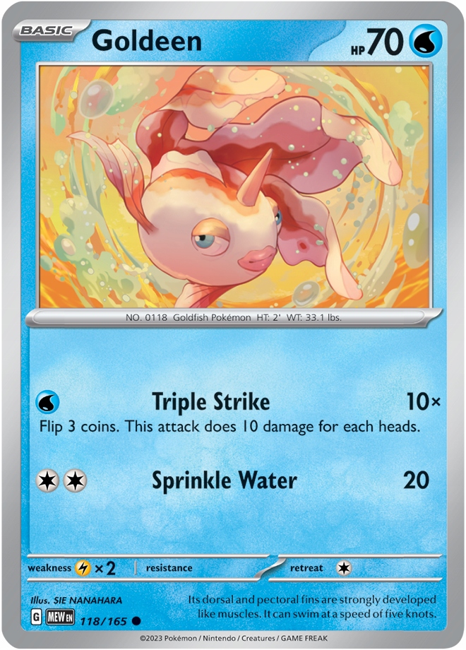 Oryginalna Karta POKEMONGoldeen (mew 118) Reverse Holo