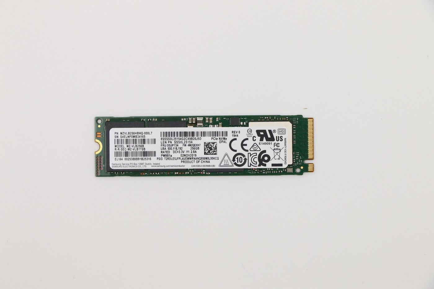 Lenovo M.2 2280 PCIe NVMe 256GB SSD