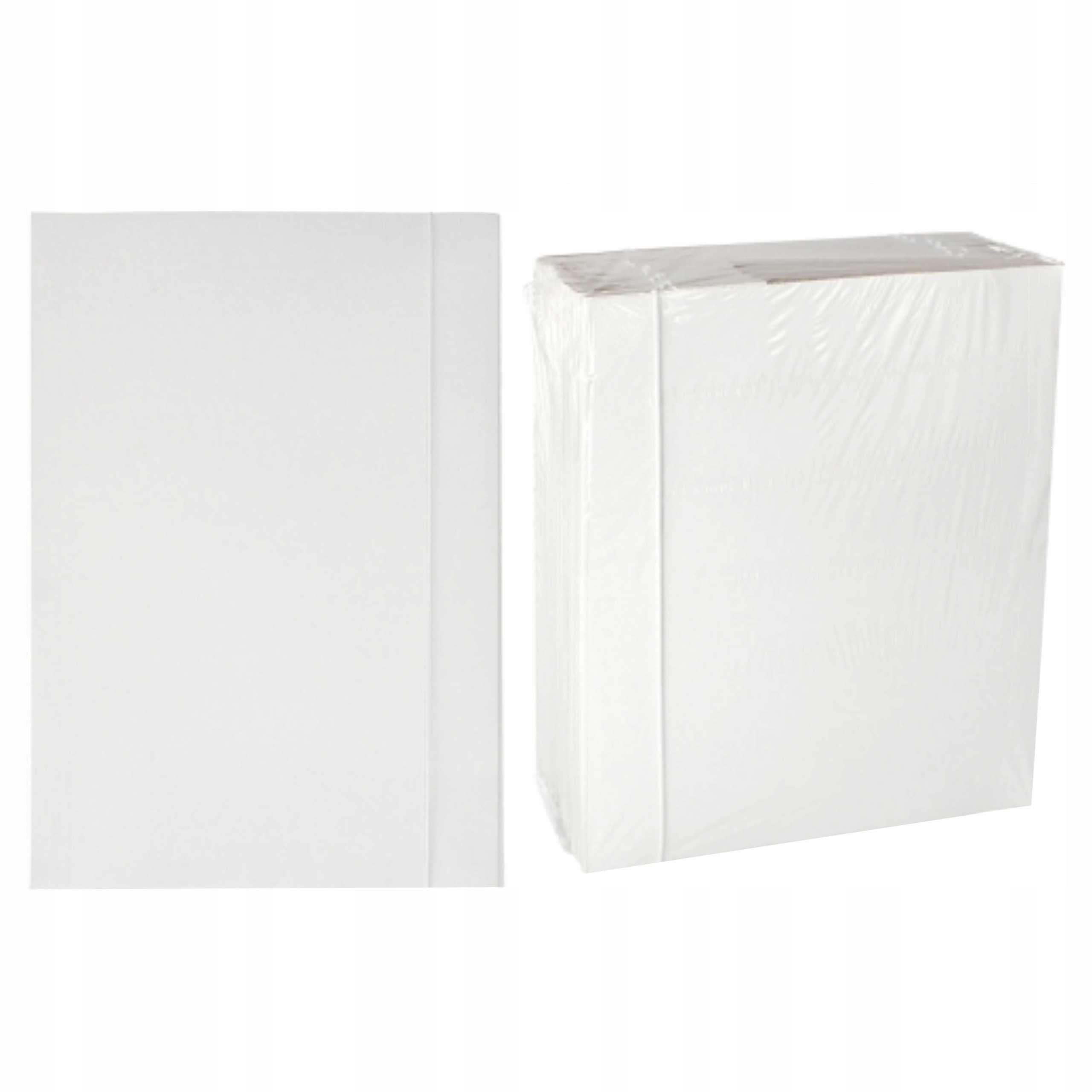 TECZKA A4 Z GUMKĄ PAPIEROWA BIAŁA Kolor biały