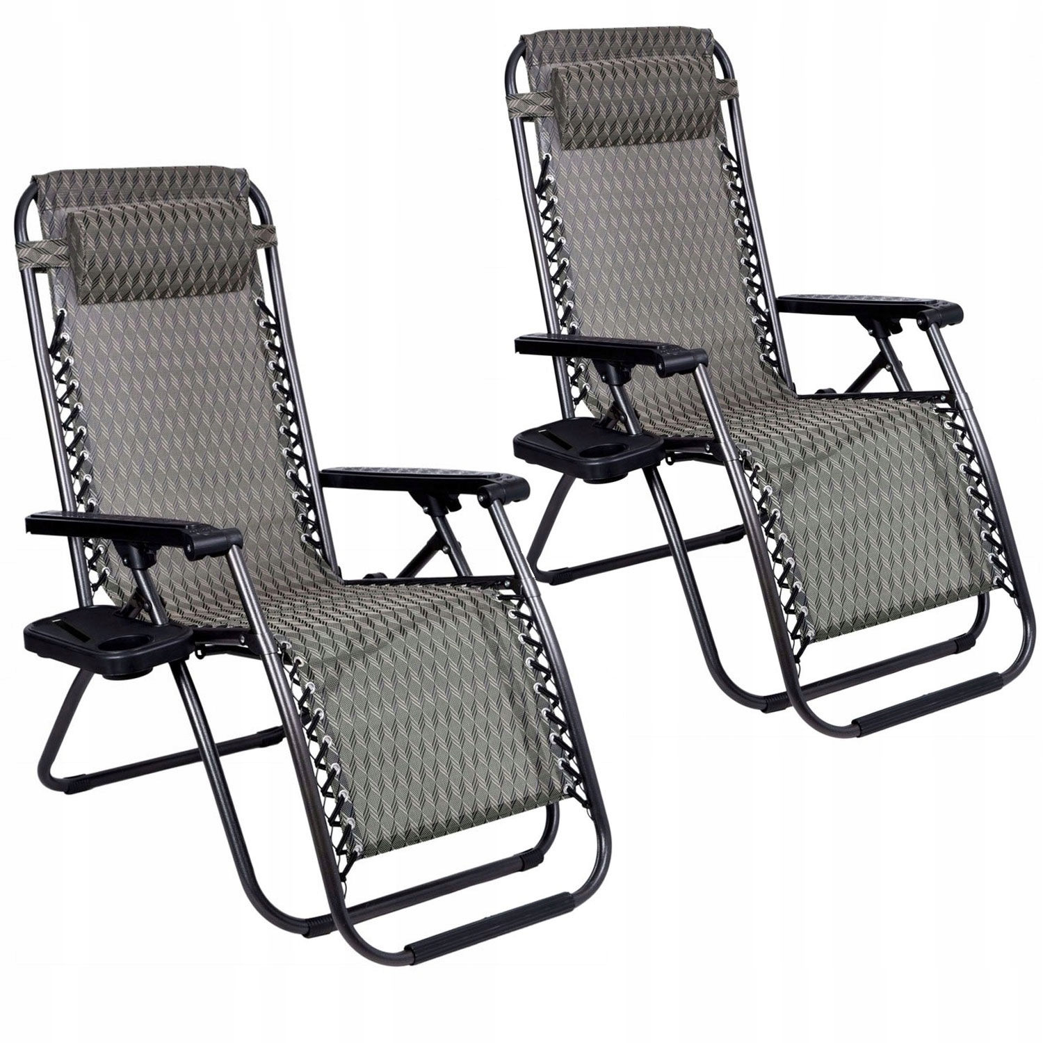 2x Leżak Ogrodowy Plażowy Fotel Składany Turystyczne Krzesło Na Taras Ogród