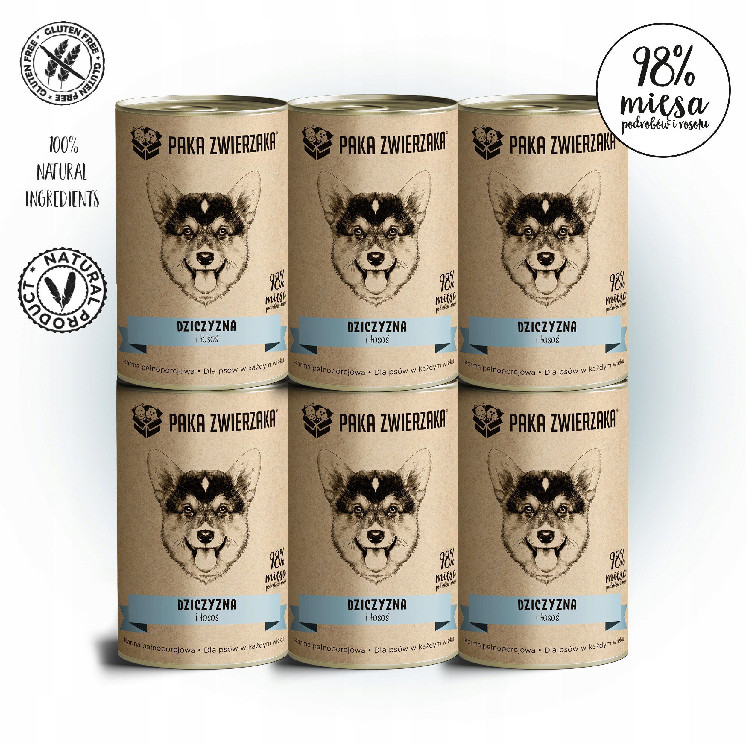 Levně Paka Zwierzaka Zvěřina a losos 6x400g