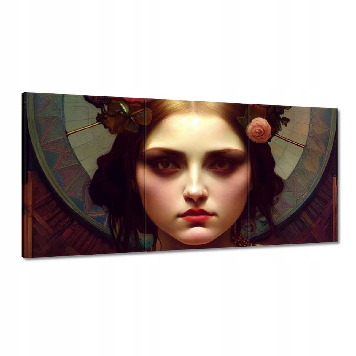 Obrazy 180x90 Dievča s kvetmi