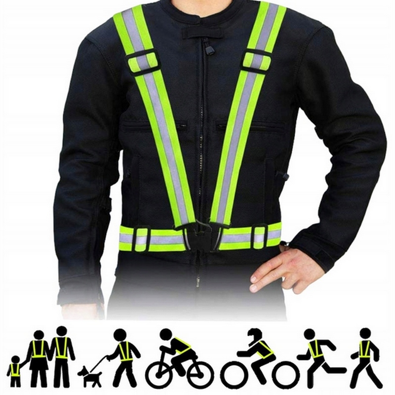 SZELKI ODBLASKOWE REGULOWANE KAMIZELKA OSTRZEGAWCZA DROGOWA NA SPACER MOTOR Kolor dominujący ostrzegawczy żółty