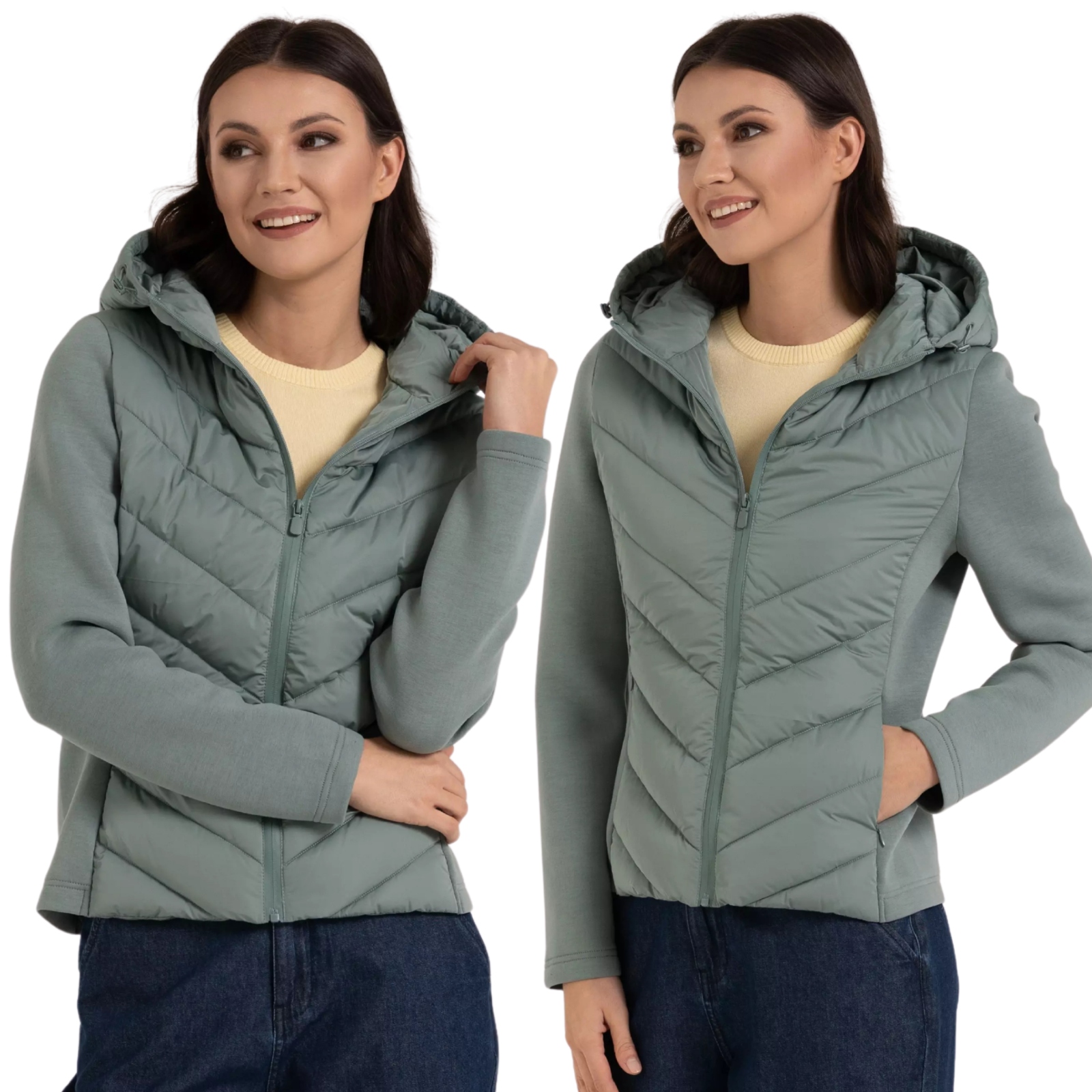 Kurtka Damska Przejściowa z Kapturem Ciepła Pikowana Moraj 3XL