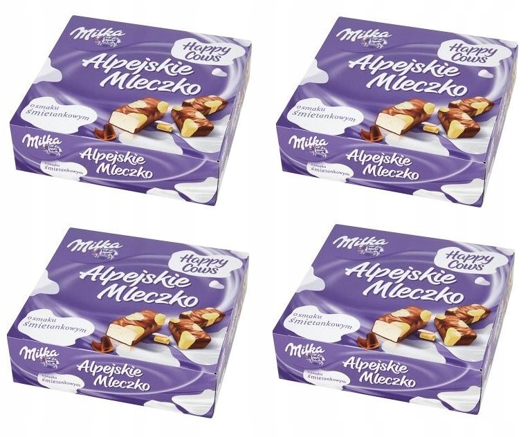 Levně 4x 330g Milka Alpské mléko Happy Cows s smetanovou příchutí