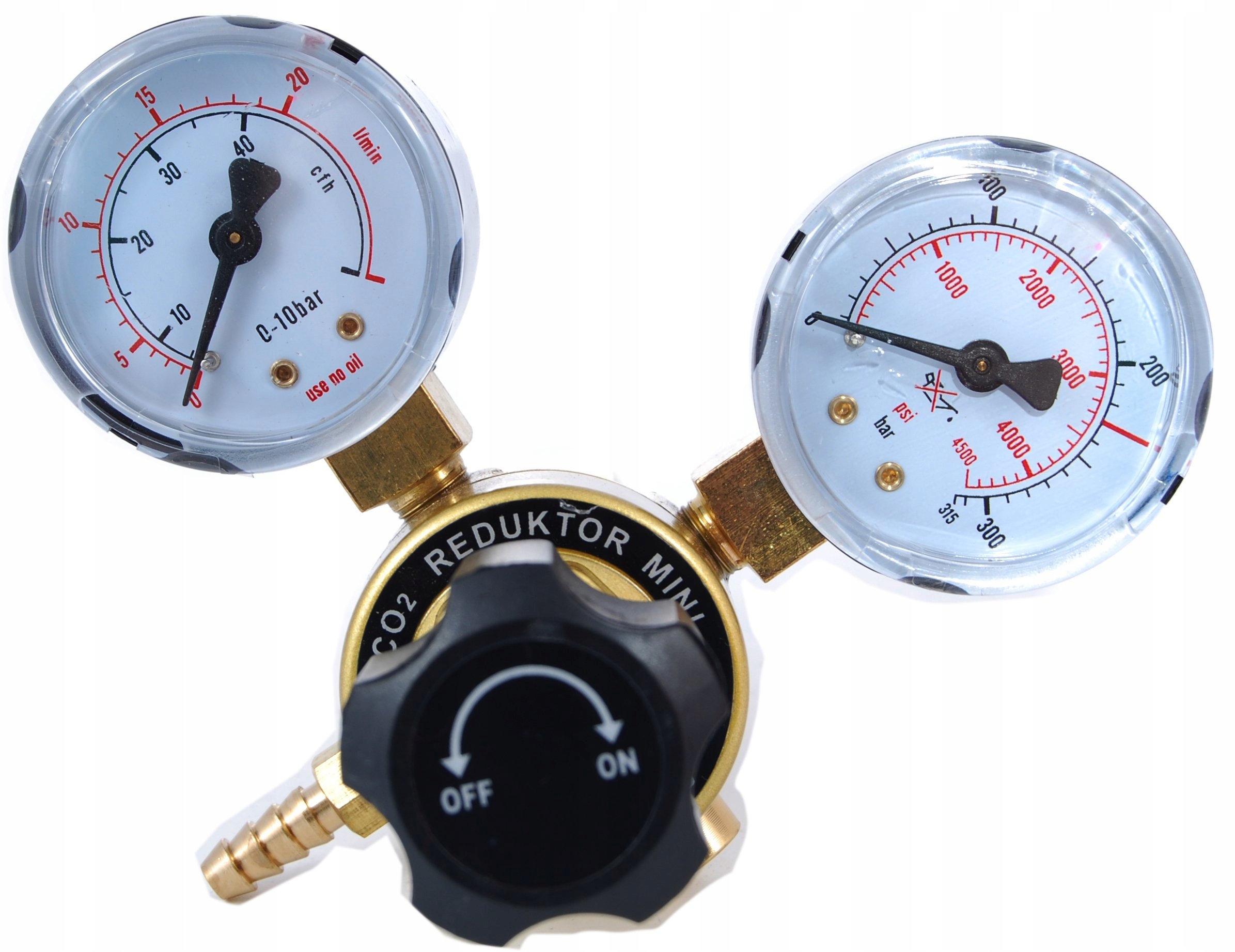 MINI REDUKTOR BUTLOWY CO2 / ARGON DWUTLENEK MIG Maksymalne ciśnienie wlotowe 200 bar