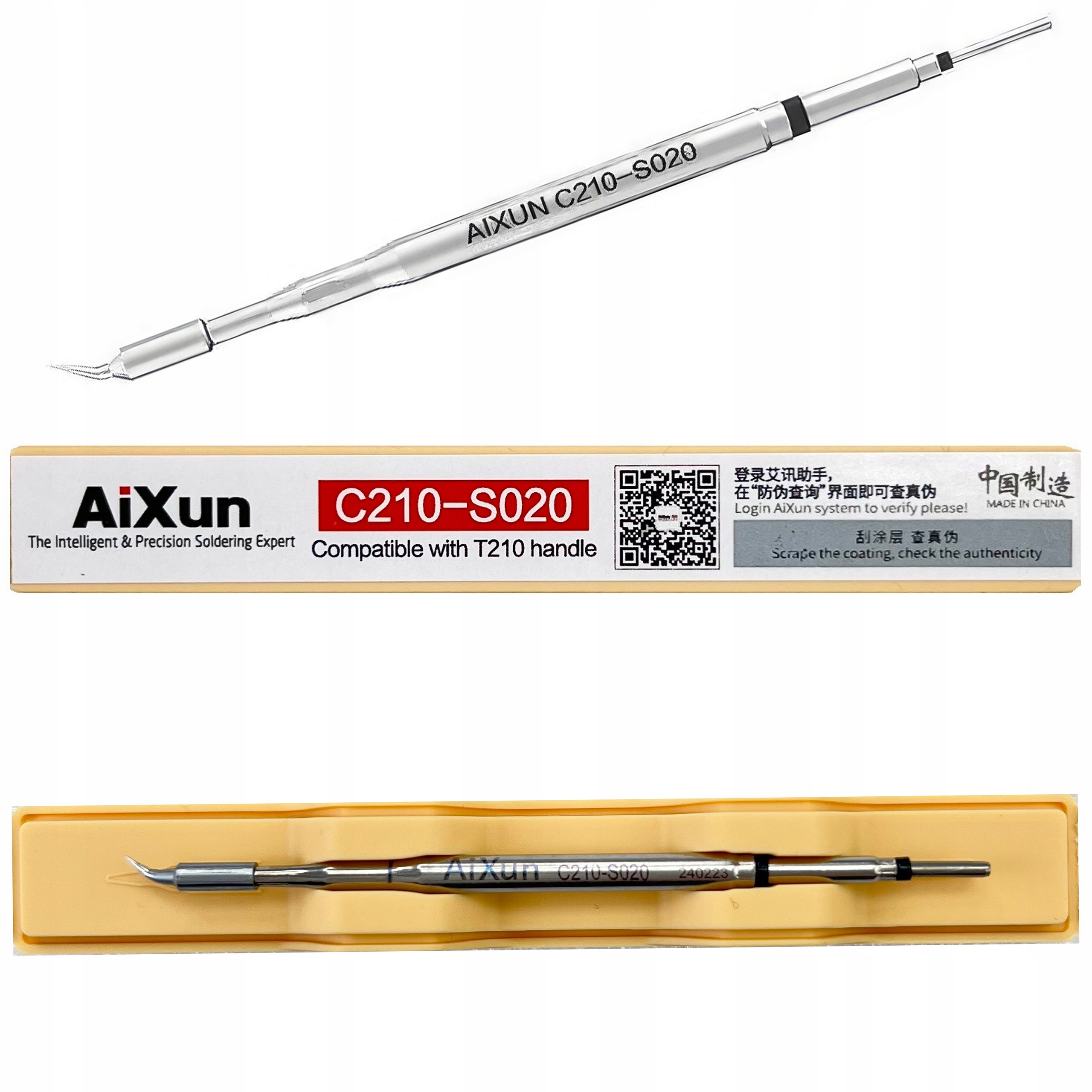 Přesný Hrot S Topným Tělesem Aixun C210 Ohnutý 0,2 MM