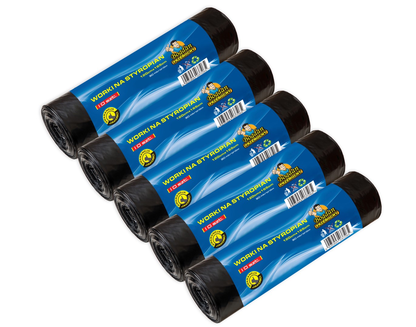 Levně Sáčky na polystyren 460 l 50 ks Černé Ldpe Pevné Bogdan Przemocny