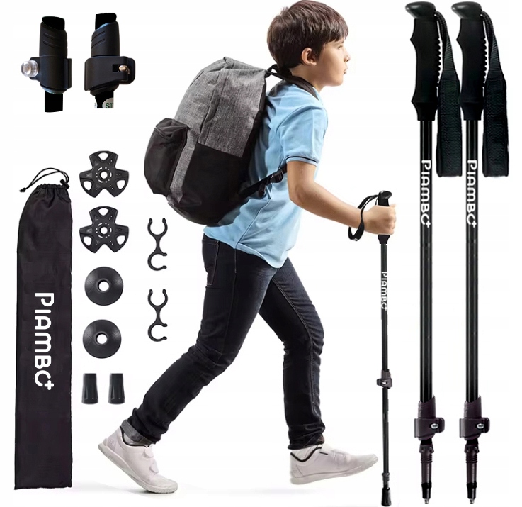 Kijki Do Nordic Walking Kije Trekkingowe Dla Dzieci Składane Regulowane x2