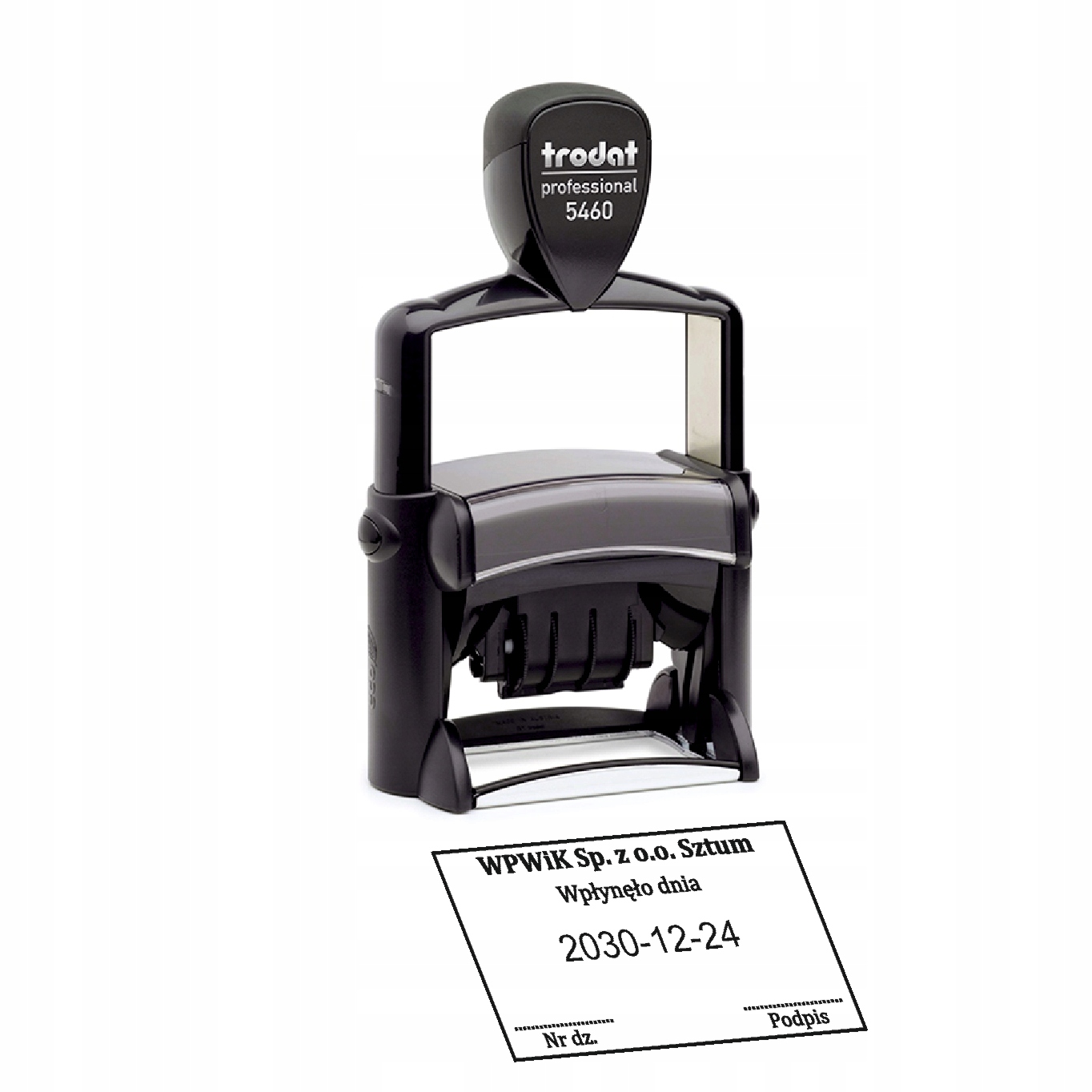 Datownik Trodat Professional 5460 data Iso Rrrr-mm-dd z własnym tekstem