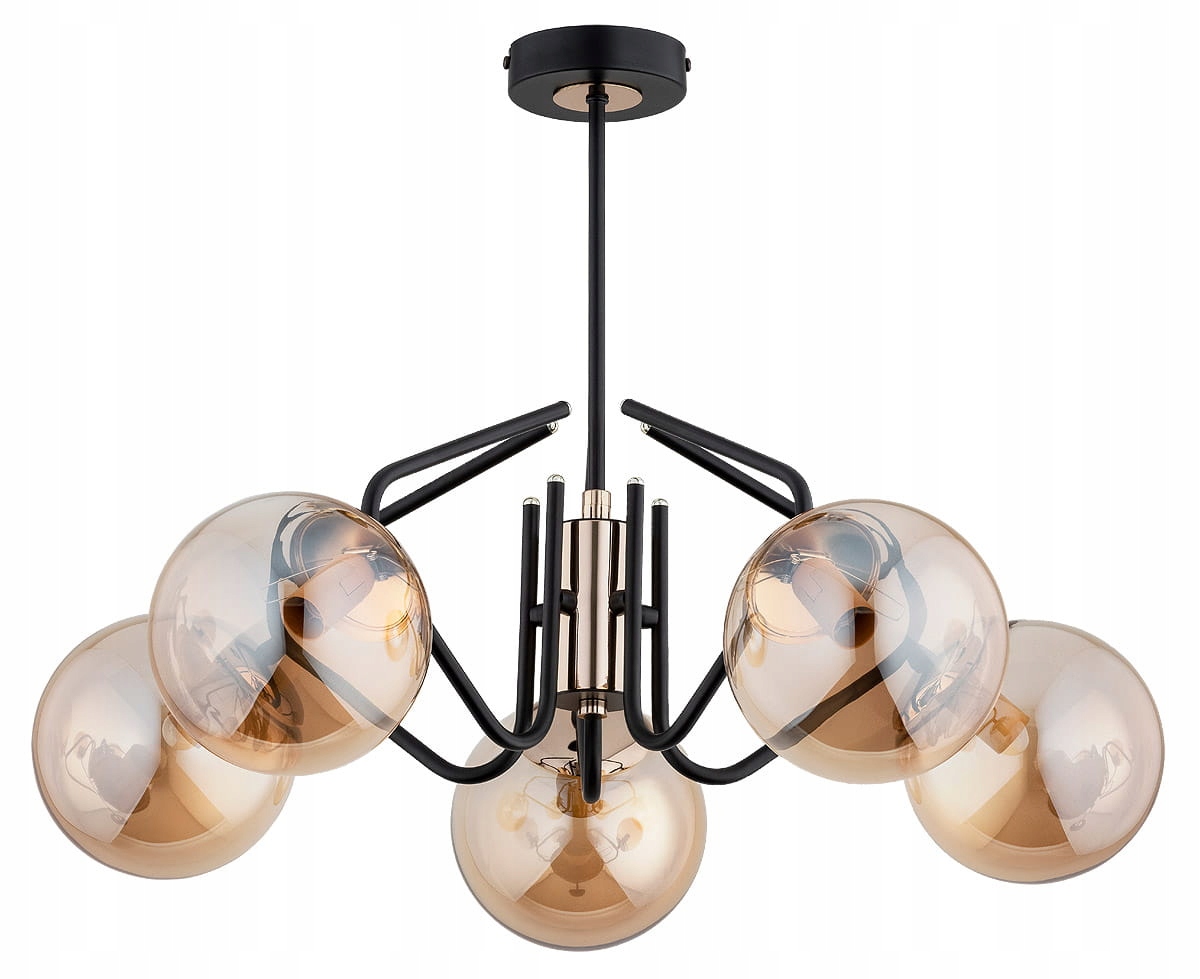 Závěsná lampa Alfa Sosnowscy Yuma Black gold 5 světelné body E14