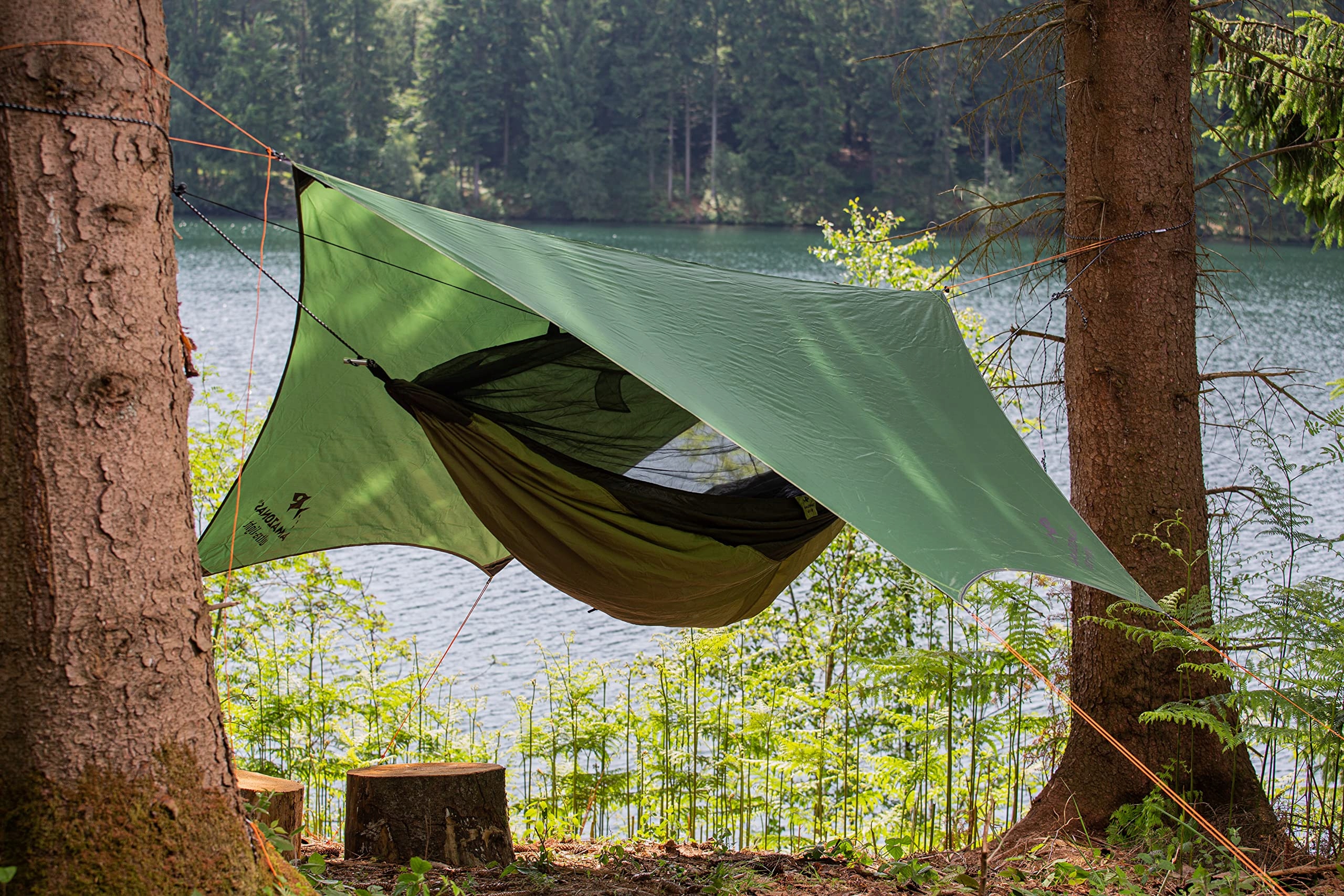 AMAZONAS Traveller Tarp Lekka Zadaszenie Do Hamaków Wodoodporna 3.4m x 2.8m — miniatura 4