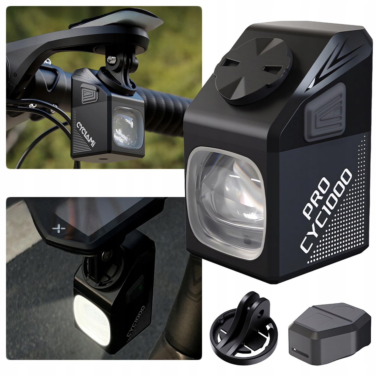 LAMPKA ROWEROWA PRZEDNIA USB 1000LM IPX6 MOCNA ZESTAW LED LATARKA MTB