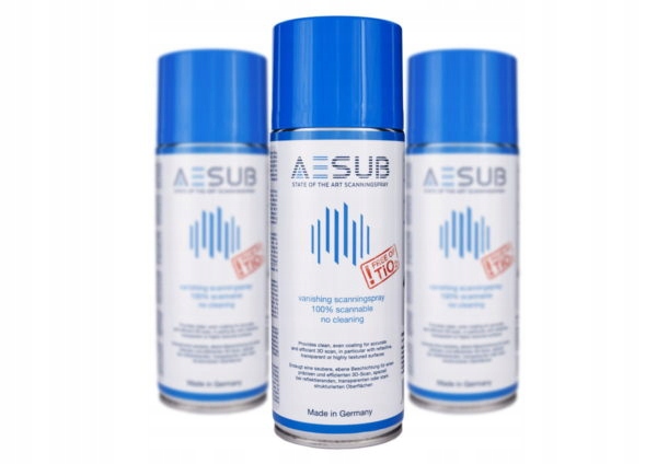 Spray Aesub Blue 400ml 3 szt do skanowania 3D Matujący Samoulatniający