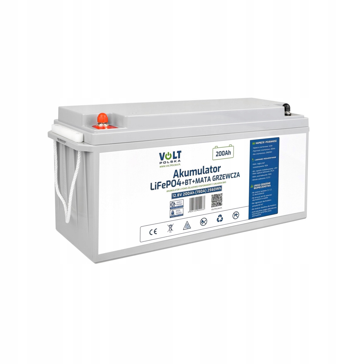 Akumulator LiFePO4 Litowy 12V 12,8V 200Ah 200A Bluetooth Mata Grzewcza Bms