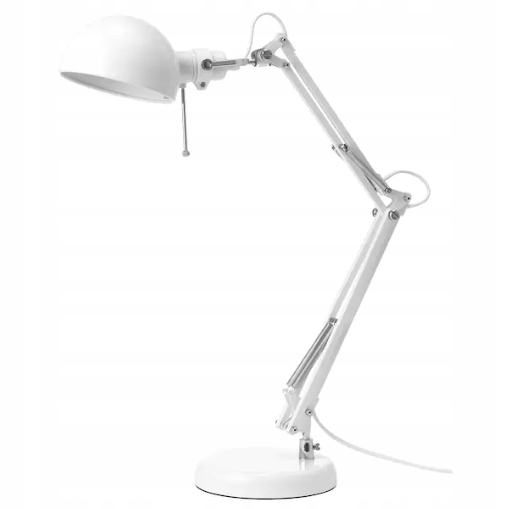Noční lampa na psací stůl na čtení nastavitelná E14 Ikea Forså bílá