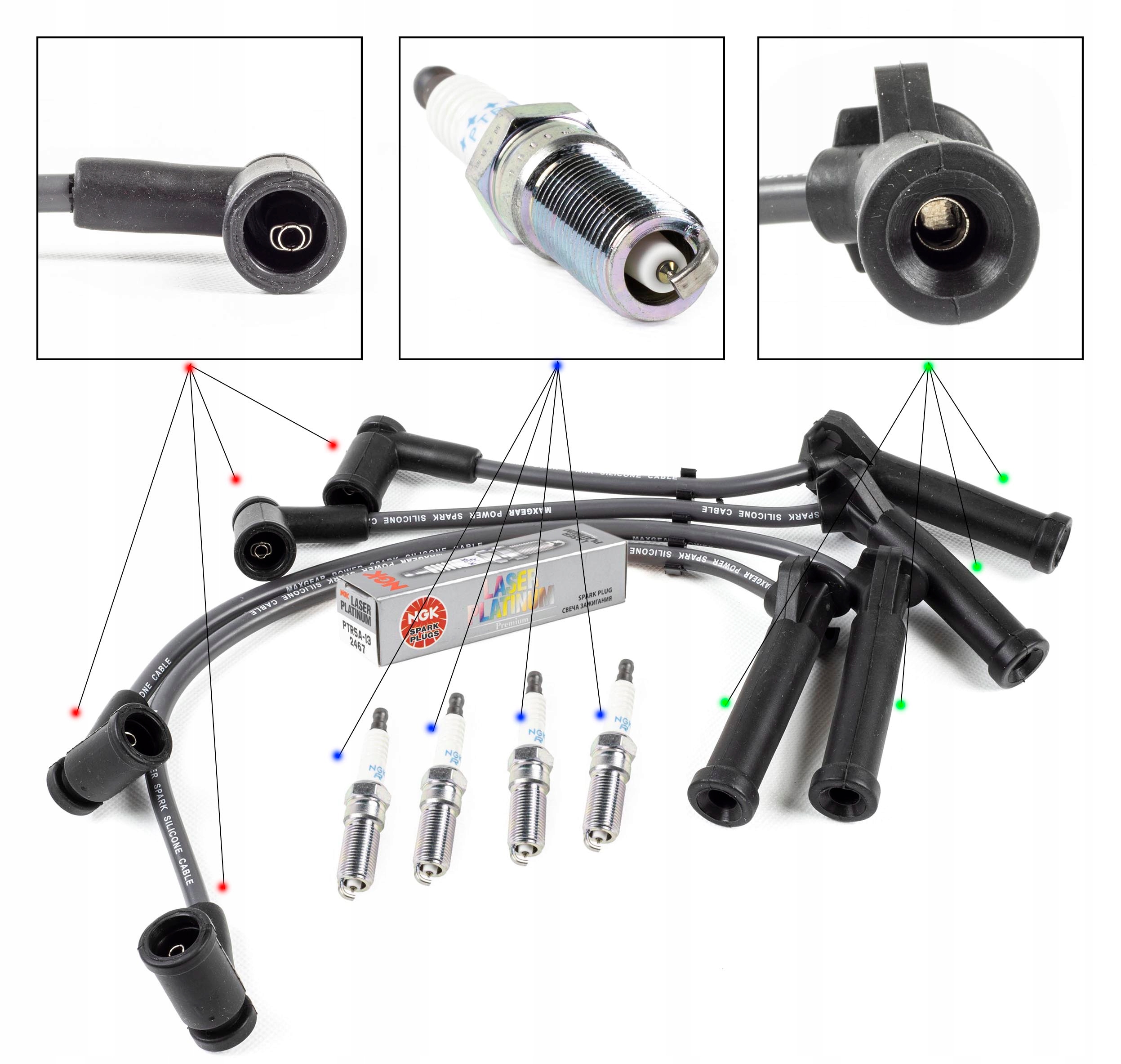 ZPR_53-0096_2467 -2 - ДРОТИ + СВІЧКИ NGK FORD FIESTA V 5 1.25 1.4 1.6